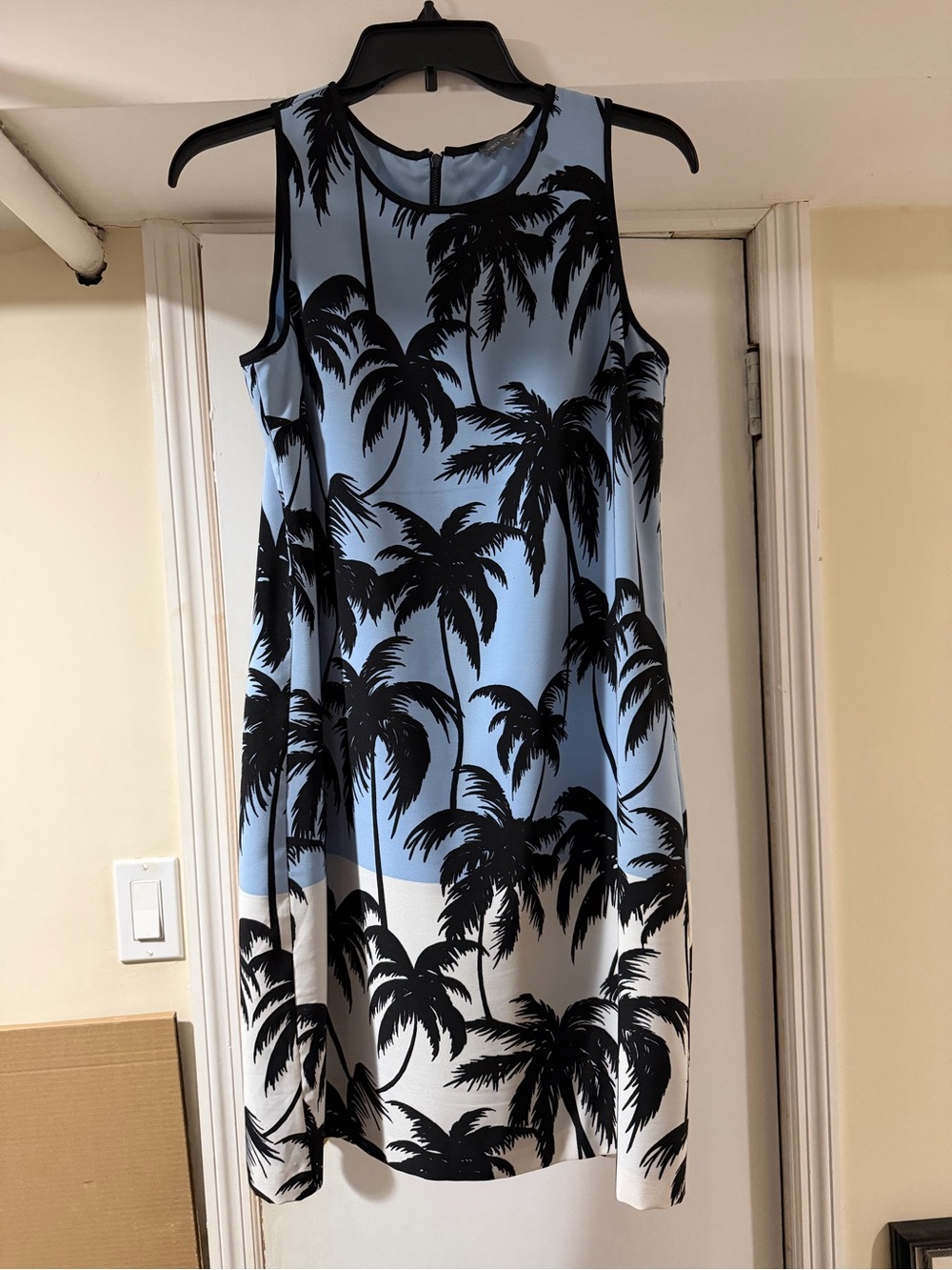Vince Camuto Sleeveless Palm Tree Print Shift Dress